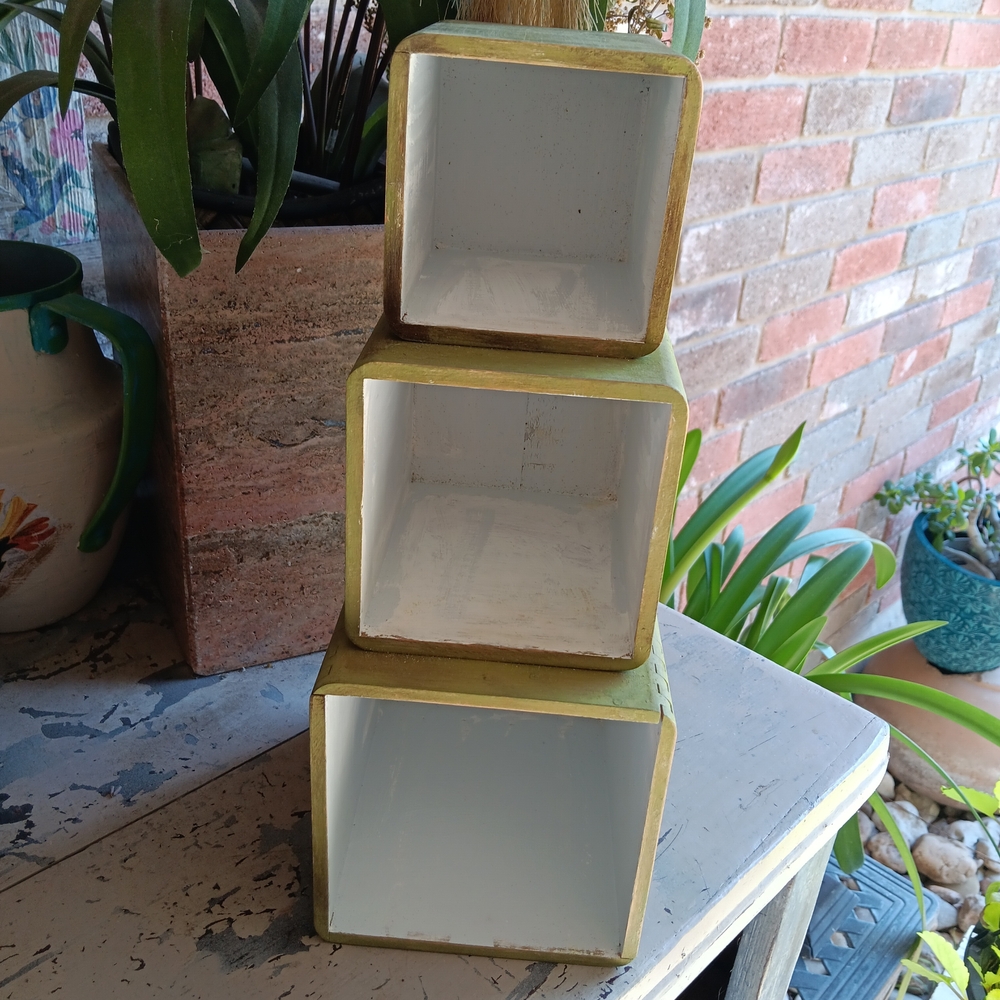 Vintage Solid Wood Shadow Boxes Collectable Display Vinet